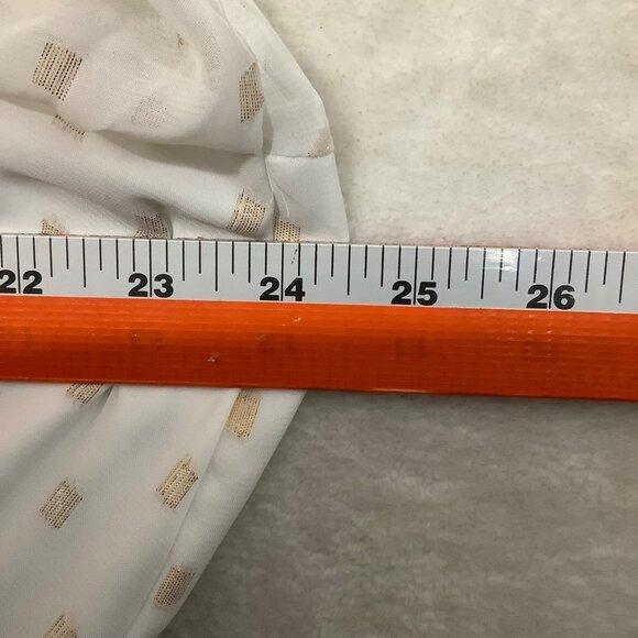 Melissa McCarthy Seven7 White Ruffle Dress Women 3X Gold Polka Dots Flowy - Picture 7 of 9